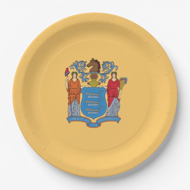 Flagge von New Jersey Pappteller (Vorderseite)
