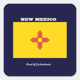 Flagge von New Mexico Quadratischer Aufkleber