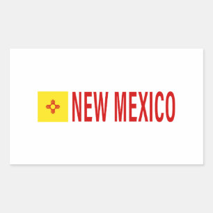 Flagge von New Mexico Symbol der Zia Rechteckiger Aufkleber