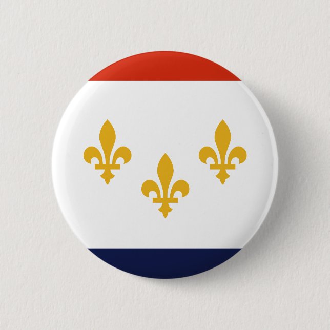 Flagge von New Orleans, Louisiana Button (Vorderseite)