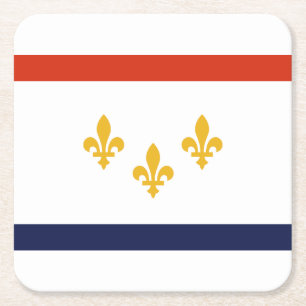 Flagge von New Orleans, Louisiana Square Paper Coa Rechteckiger Pappuntersetzer