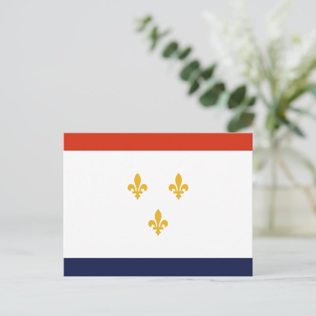 Flagge von New Orleans Postkarte (Stehend Vorderseite)