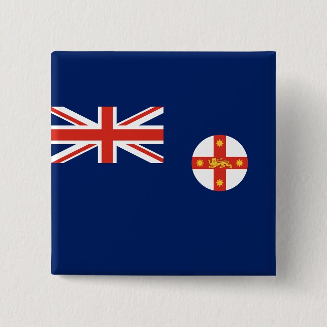 Flagge von New South Wales (australischer Staat) Button (Vorderseite)