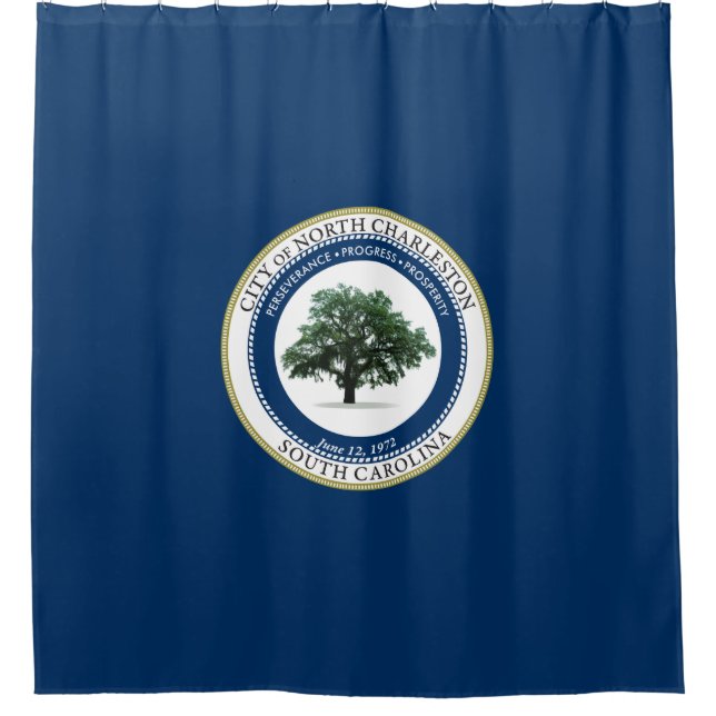 Flagge von Nord-Charleston (South Carolina) Duschvorhang (Vorderseite)