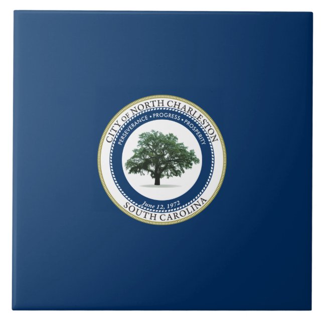 Flagge von Nord-Charleston (South Carolina) Fliese (Vorderseite)