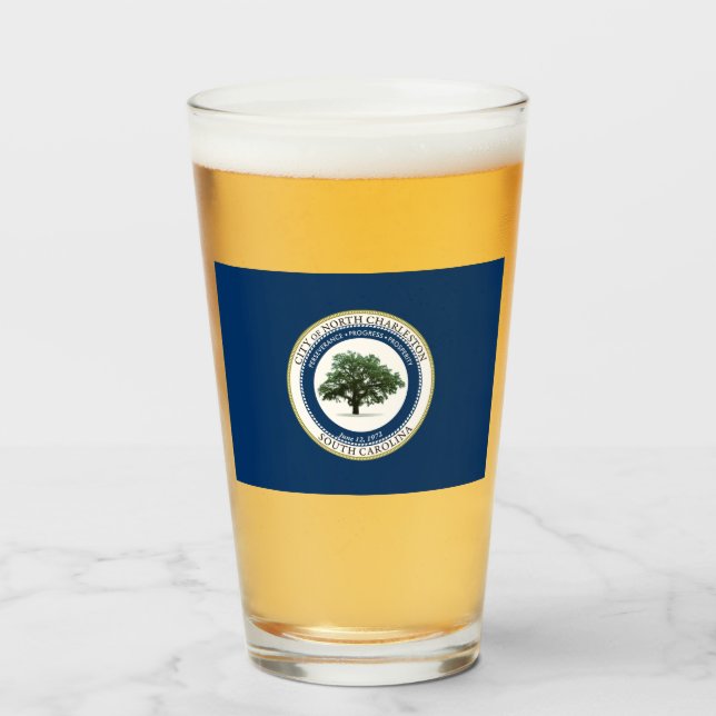Flagge von Nord-Charleston (South Carolina) Glas (Vorne (Gefüllt))