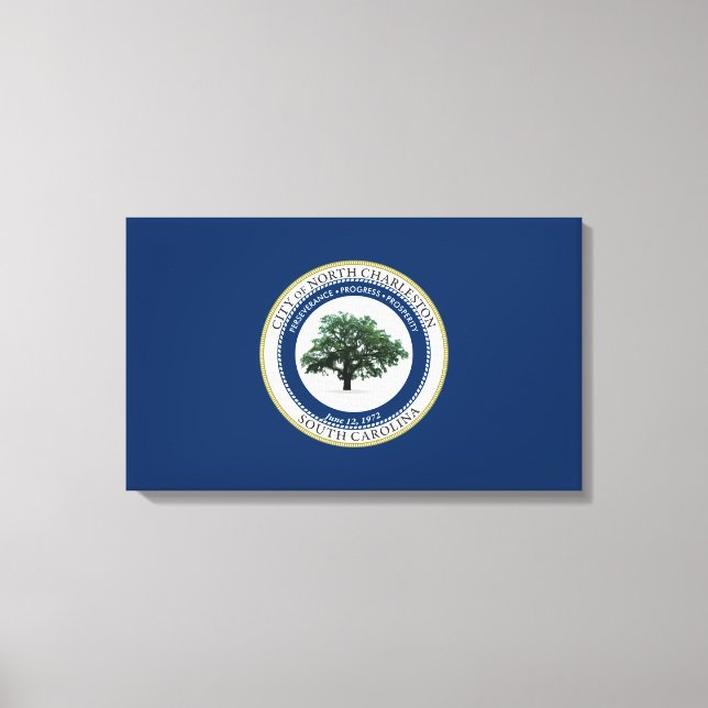 Flagge von Nord-Charleston (South Carolina) Leinwanddruck (Vorderseite)