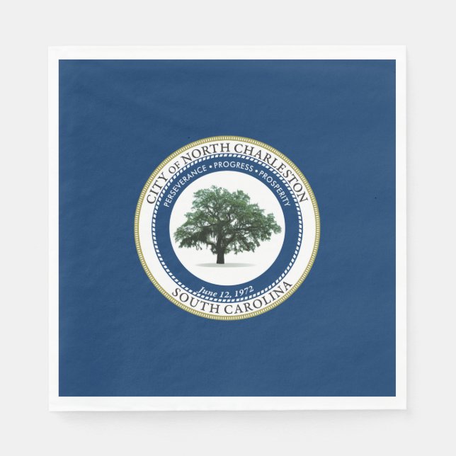 Flagge von Nord-Charleston (South Carolina) Serviette (Vorderseite)