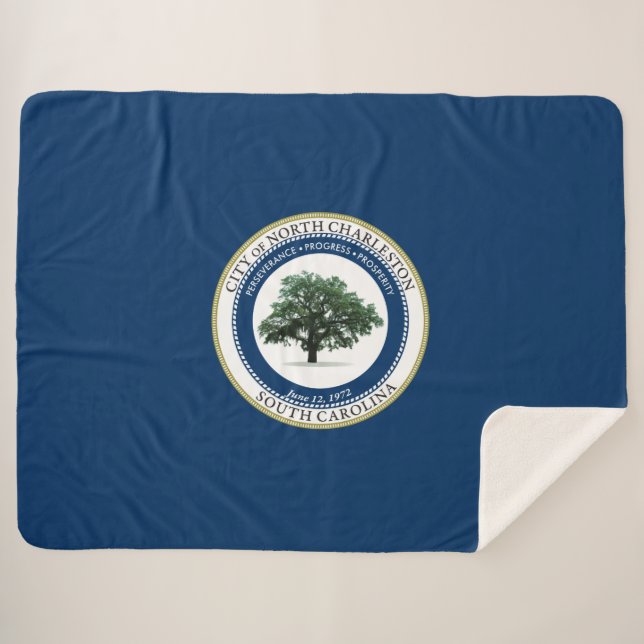 Flagge von Nord-Charleston (South Carolina) Sherpadecke (Vorderseite (Horizontal))