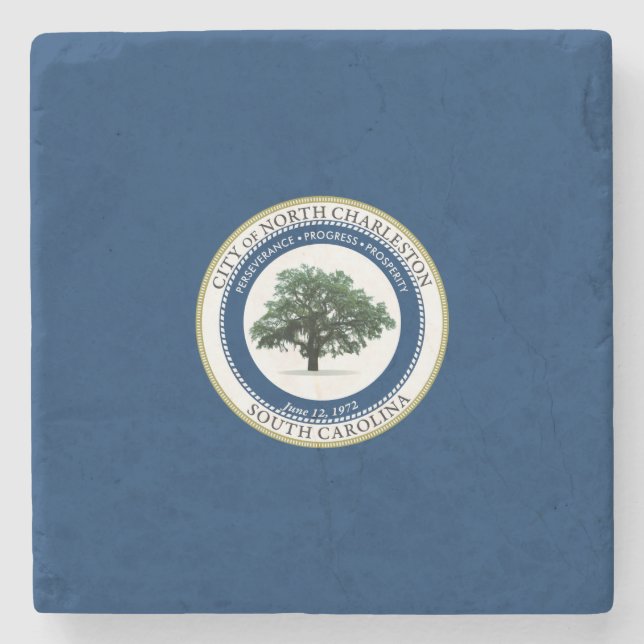 Flagge von Nord-Charleston (South Carolina) Steinuntersetzer (Vorderseite)