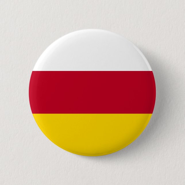 Flagge von Nordossetien Button (Vorderseite)