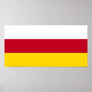 Flagge von Nordossetien Poster