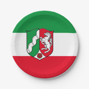 Flagge von Nordrhein-Westfalen Teller von Papier