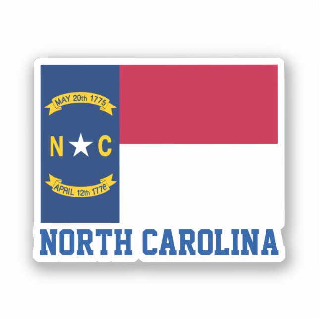 Flagge von North Carolina Aufkleber (Vorderseite)