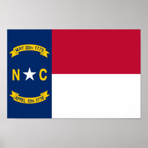 Flagge von North Carolina Poster