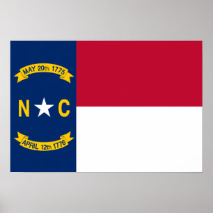 Flagge von North Carolina Poster