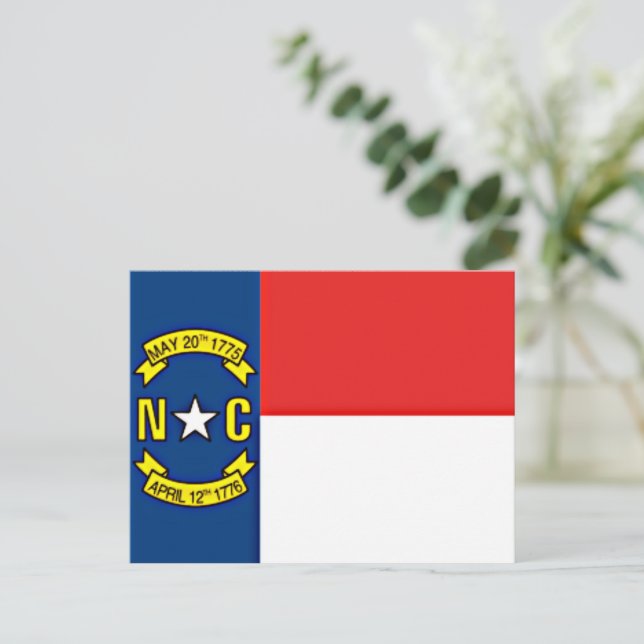 Flagge von North Carolina Postkarte (Stehend Vorderseite)