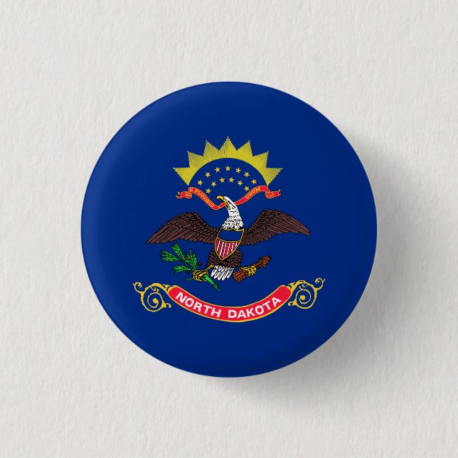 Flagge von North Dakota Button (Vorderseite)