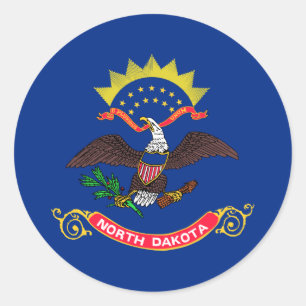 Flagge von North Dakota Runder Aufkleber