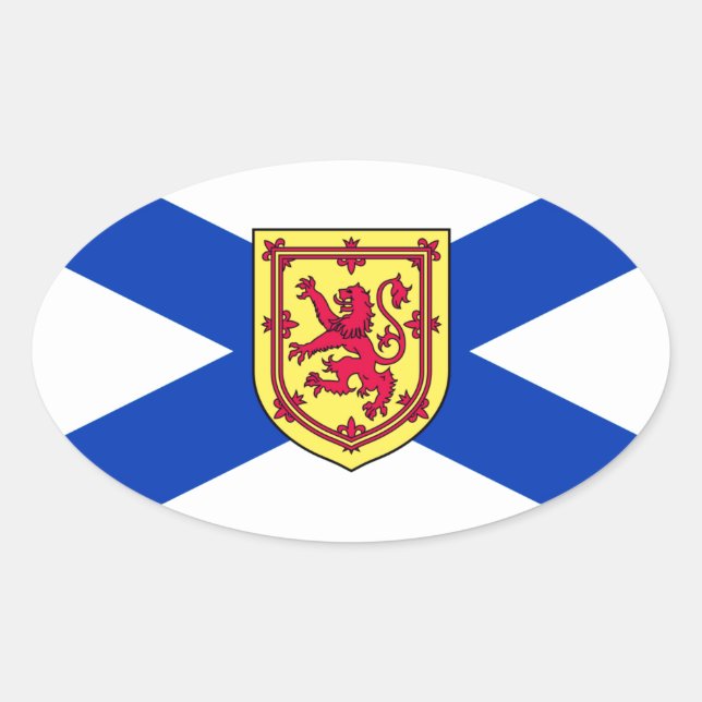 Flagge von Nova Scotia, Kanada Ovaler Aufkleber (Vorderseite)
