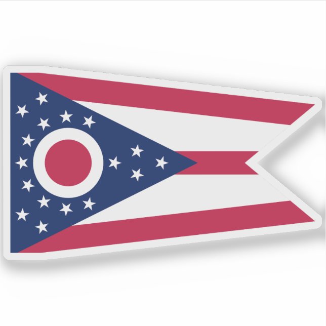 Flagge von Ohio Aufkleber (Vorderseite)