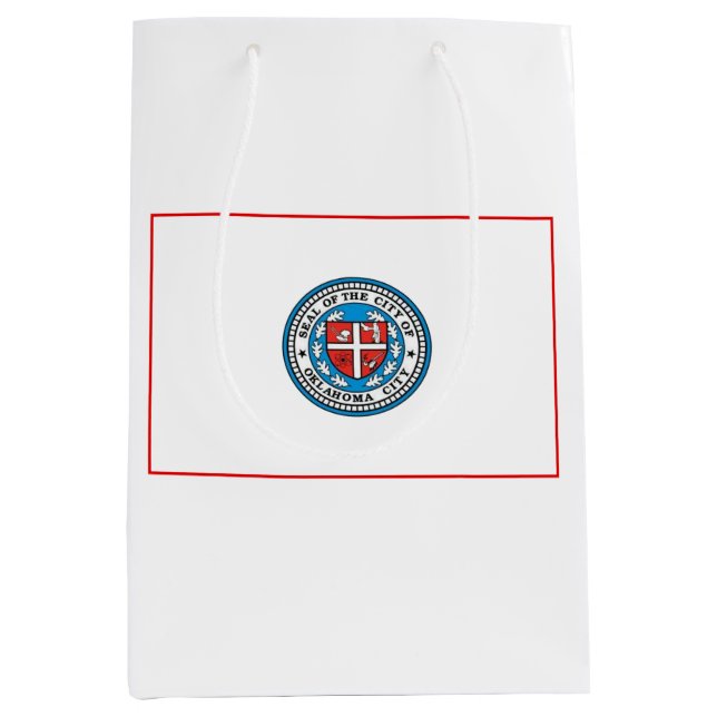 Flagge von Oklahoma City (Oklahoma) Mittlere Geschenktüte (Vorderseite)