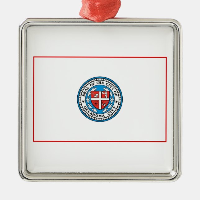 Flagge von Oklahoma City (Oklahoma) Ornament Aus Metall (Vorne)