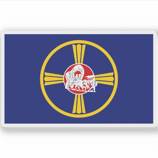 Flagge von Omaha, Nebraska Aufkleber (Vorderseite)