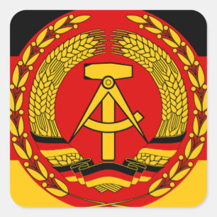 Flagge von Ostdeutschland - Flagge der DDR (DDR) - Quadratischer Aufkleber