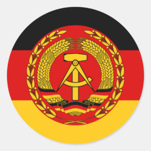 Flagge von Ostdeutschland - Flagge der DDR (DDR) - Runder Aufkleber