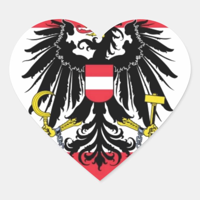 Flagge von Österreich - Flagge Österreichs Herz-Aufkleber (Vorderseite)