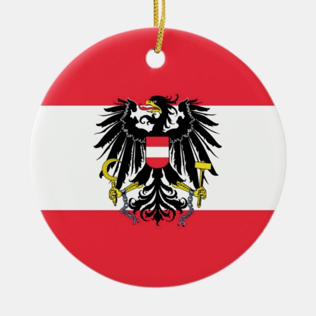 Flagge von Österreich - Flagge Österreichs Keramikornament (Vorne)
