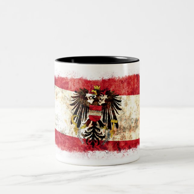 Flagge von Österreich Zweifarbige Tasse (Mittel)