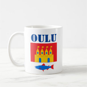 Flagge von Oulu, Finnland Kaffeetasse