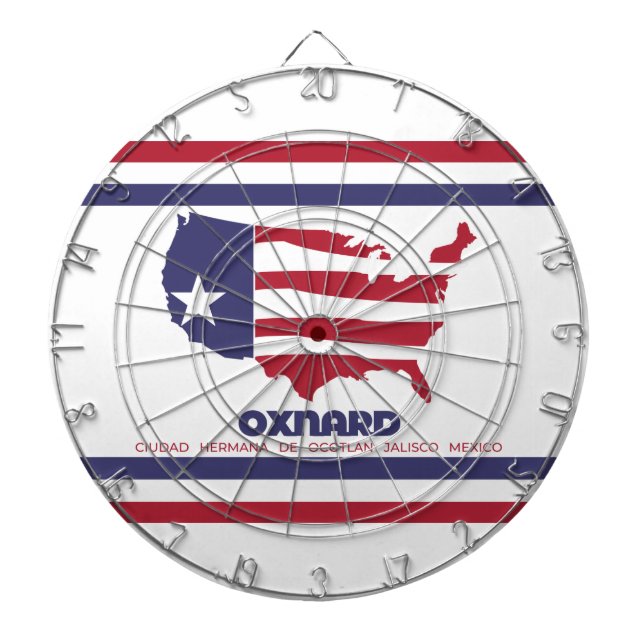 Flagge von Oxnard (Kalifornien) Dartscheibe (vorne)