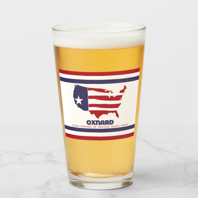 Flagge von Oxnard (Kalifornien) Glas (Vorne (Gefüllt))