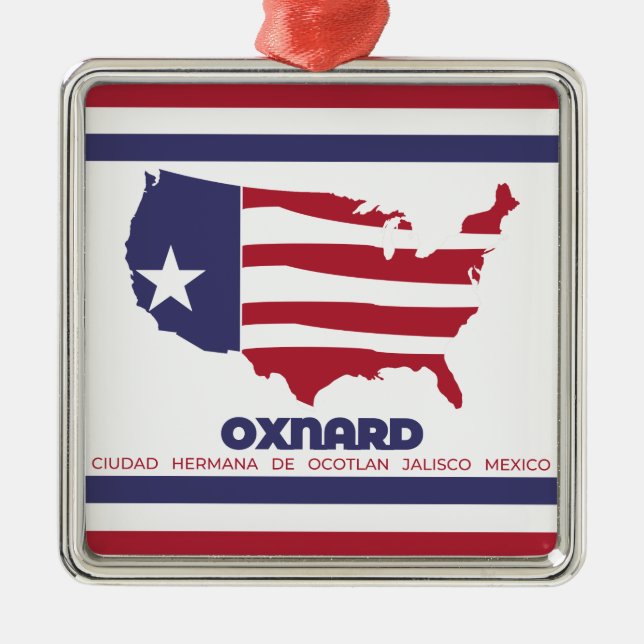 Flagge von Oxnard (Kalifornien) Ornament Aus Metall (Vorne)