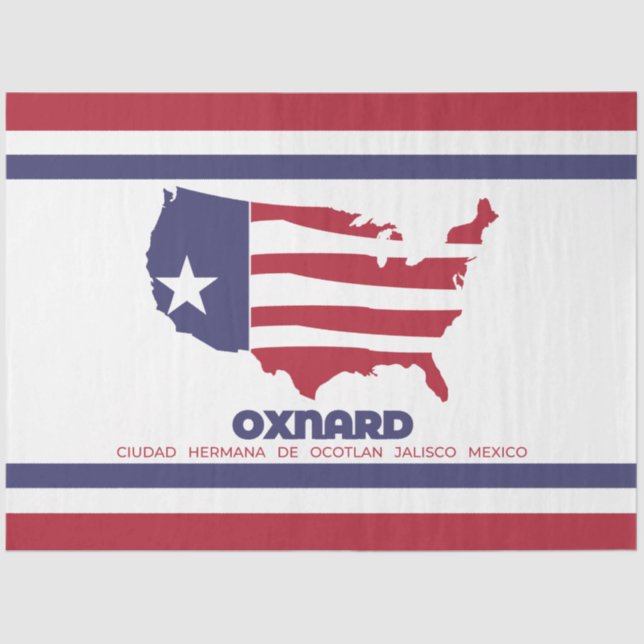 Flagge von Oxnard (Kalifornien) Seidenpapier (Vorderseite)