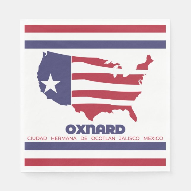 Flagge von Oxnard (Kalifornien) Serviette (Vorderseite)