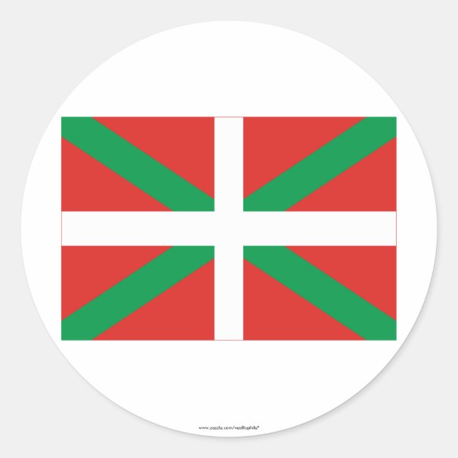Flagge von País Vasco (Euskadi) Runder Aufkleber (Vorderseite)