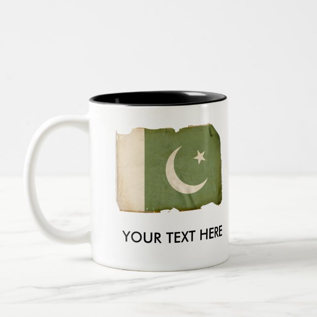 Flagge von Pakistan Zweifarbige Tasse (Links)