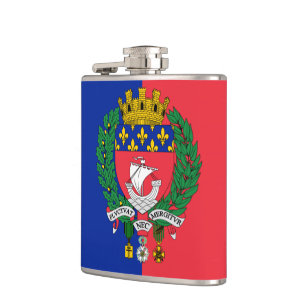 Flagge von Paris, Frankreich Flachmann