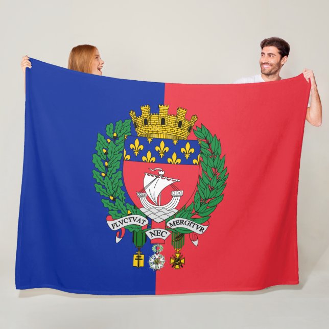 Flagge von Paris (Frankreich) Fleecedecke (Beispiel)