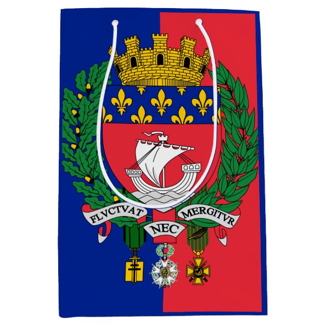 Flagge von Paris, Frankreich Mittlere Geschenktüte (Vorderseite)