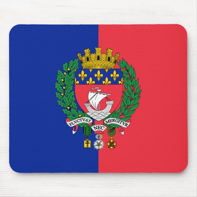 Flagge von Paris (Frankreich) Mousepad (Vorne)