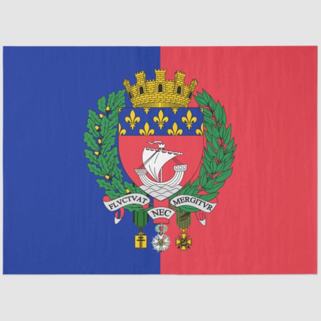 Flagge von Paris (Frankreich) Seidenpapier (Vorderseite)
