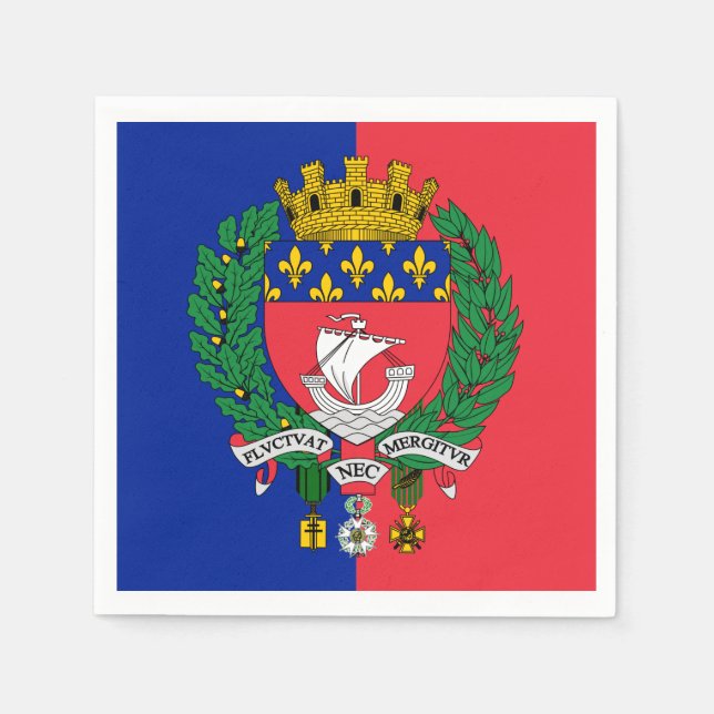 Flagge von Paris, Frankreich Serviette (Vorderseite)