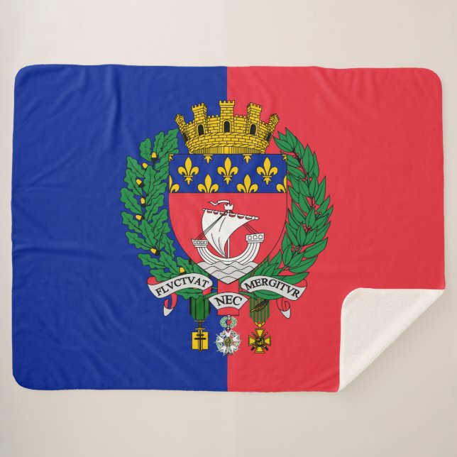 Flagge von Paris (Frankreich) Sherpadecke (Vorderseite (Horizontal))