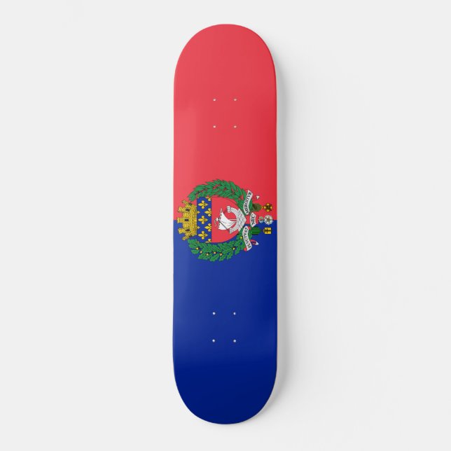 Flagge von Paris (Frankreich) Skateboard (Vorderseite)
