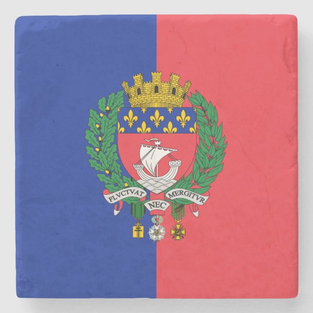 Flagge von Paris (Frankreich) Steinuntersetzer (Vorderseite)